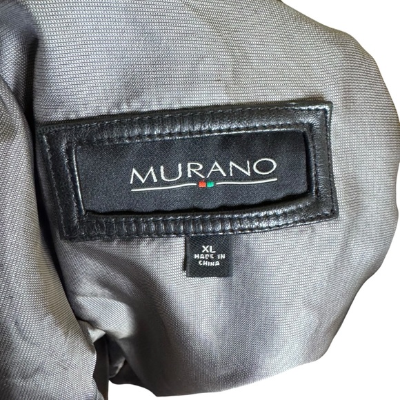Murano Men’s 100% Lambskin Black Leather Zip Up Bomber Jacket Size XL - Picture 7 of 7